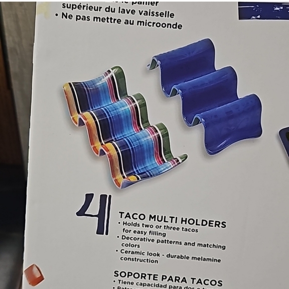 Prepara 6pc Melamine Taco Serving Set - Picture 6 of 9